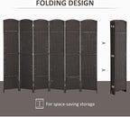 HOMCOM Room Divider, 6 Panel Folding Privacy Screen, 5.6' Tall Freestanding - Image 4