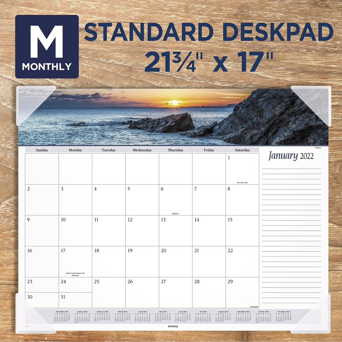 2022 Desk Calendar by AT-A-GLANCE, Monthly Desk Pad, 21-3/4" x 17",...