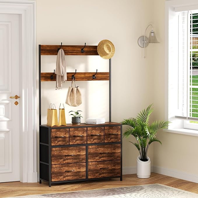YKVIQBY 8 Drawer Dresser with 6 Double Hooks, 68.9" Tall Closet Organizer and - Image 4