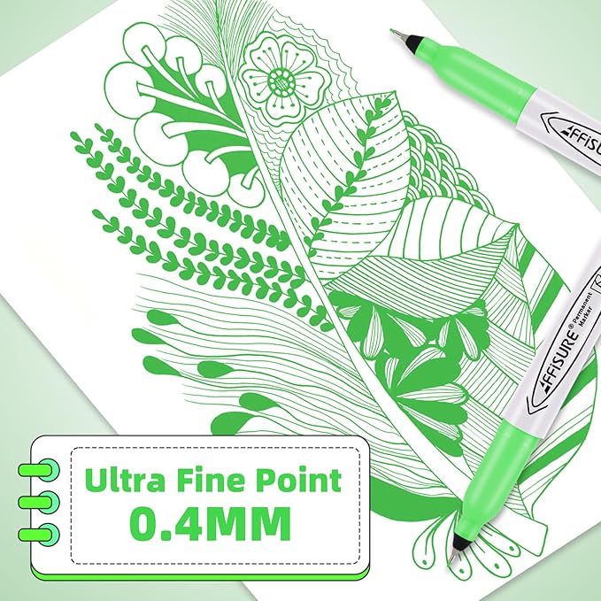Green Ultra Fine Point Permanent Markers, 20 Pack, 0.4 mm, Precision Extra Fine - Image 3