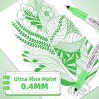 Green Ultra Fine Point Permanent Markers, 20 Pack, 0.4 mm, Precision Extra Fine - Image 3