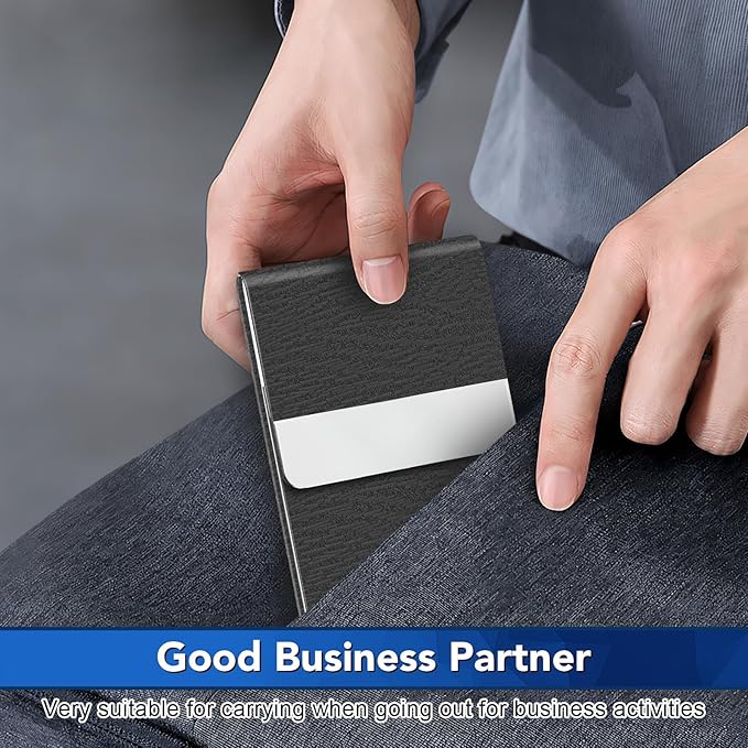 Business Card Holder with Ultra Slim Design, Business Card Case with Premium PU - Image 7