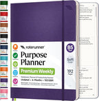 Roterunner Purpose Planner Notebook B5 7.5”x9.8” Undated 2026 Daily Weekly and by Roterunner