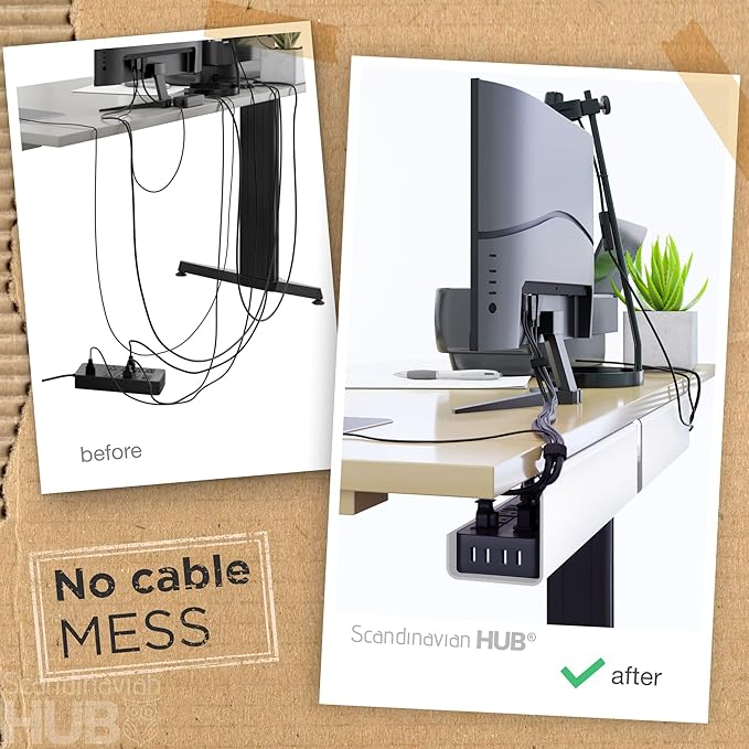 No-Screw Under Desk Cable Management Tray - Image 2