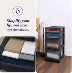HOMZ Drawer Tower, 4-Tier Clear Plastic Storage Organizer Cart, and Classroom - Image 7