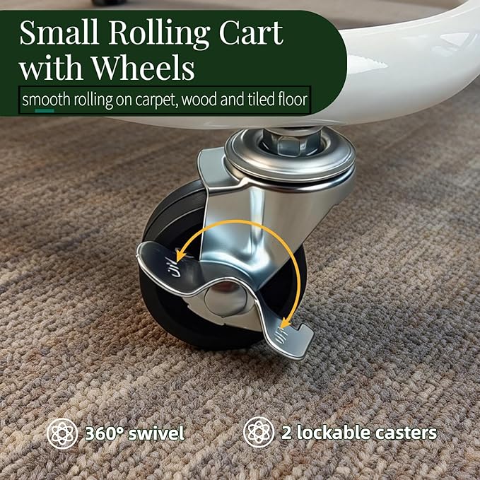 LiWNYRK 2 Tier Under Desk Storage Cart - Image 6