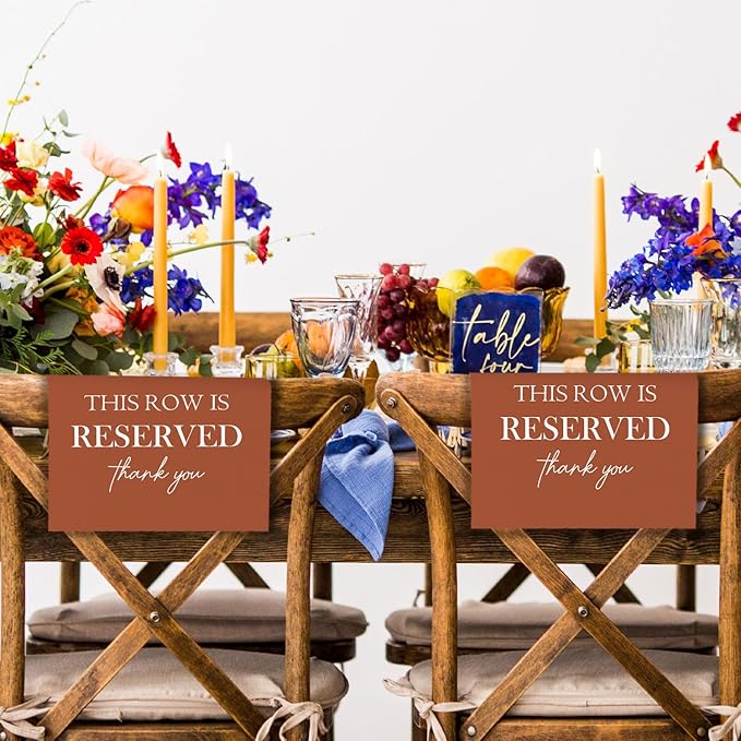 ChissNook Reserved Seating Chair Signs, This Row Is Reserved Pew Cloths Seating - Image 6