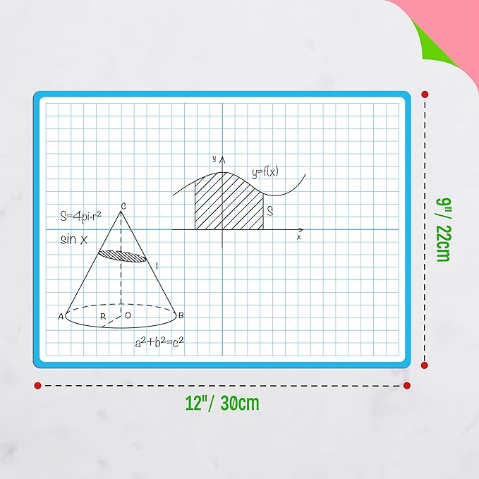 8 Packs XY Axis Graph Dry Erase Board, Double Sided Dry Erase Board Writable - Image 3