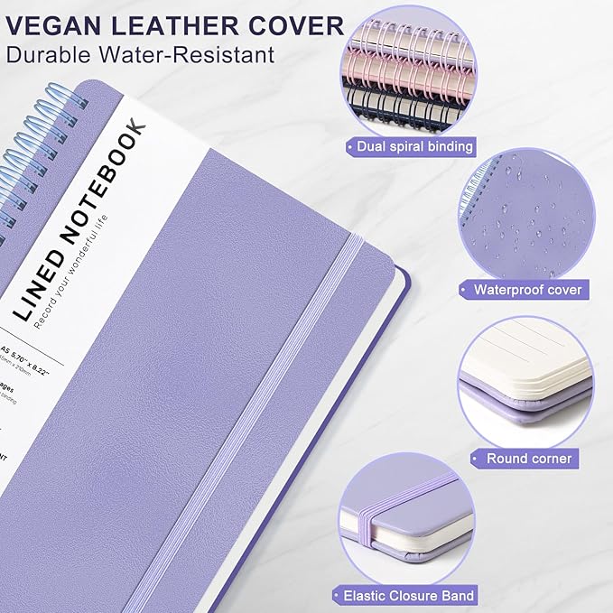 ABERLLS Purple Lined Spiral Journal Notebook - Image 4