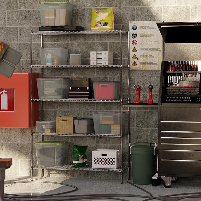 Regal Altair 18" Deep x 54" Wide x 86" Height Wire Shelving Kit | 5-Tier | NSF - Image 2