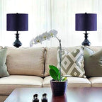 Dark Blue Velvet Drum Lamp Shade Modern Lampshade 13``Top×13``Bottom×10``High - Image 9