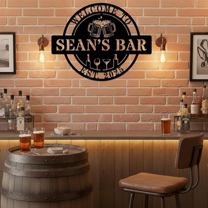 Custom Bar Sign Personalized Name Bar Wall Decor - Image 4