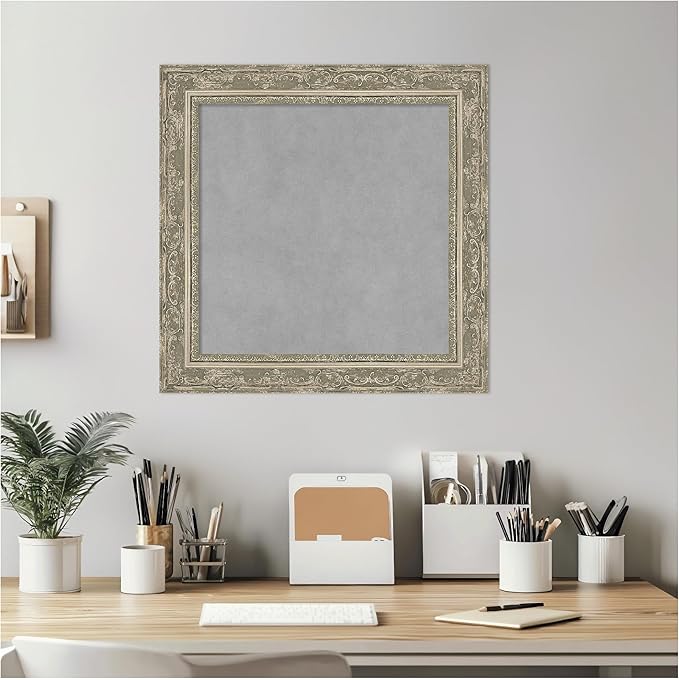 Amanti Art Silver Framed Magnetic Board 20x20 Small Vision Board - Image 5