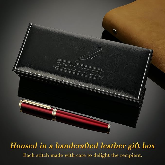 BEILUNER Red Fountain Pen, Stunning Luxury Pens - Image 5