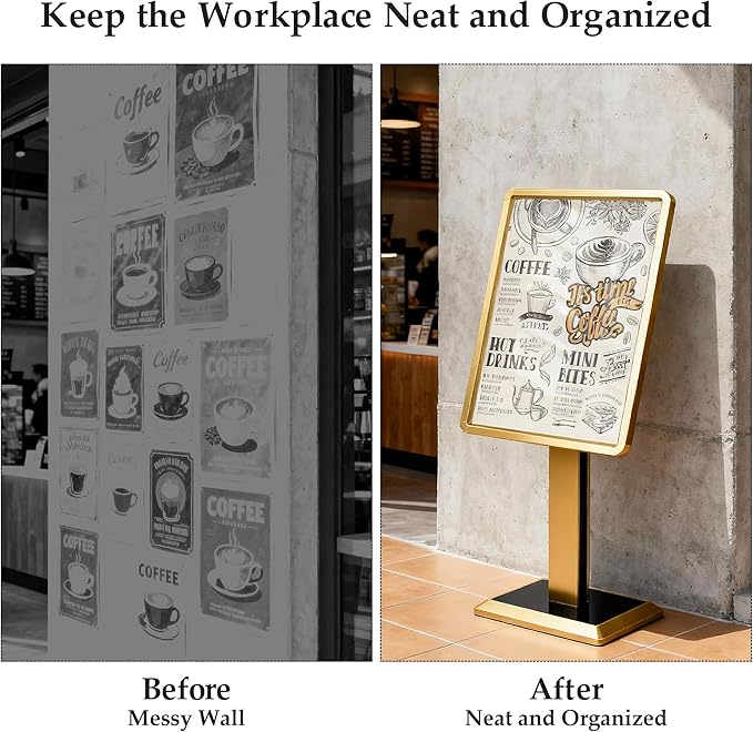 lesolar Display Menu Stand, 21x29 Inch Heavy Duty Aluminum Pedestal Sign Holder - Image 5