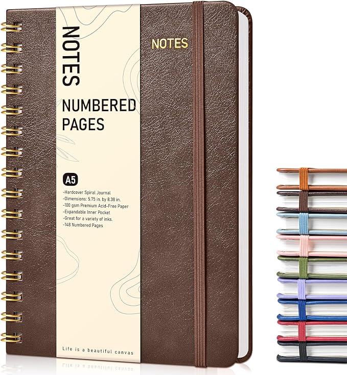 Lined Spiral Journal Notebook, A5 Hardcover Spiral Journals by Unknown