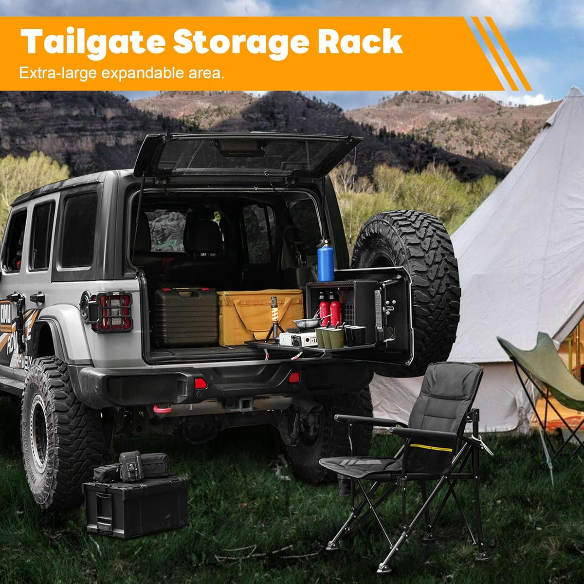 Z8 Tailgate Table Storage Lock Box Compatible with Jeep Wrangler JK JKU JL JL...