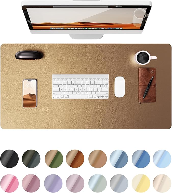 YSAGi Leather Desk Protector, Office Mat, Large Mouse Mat, Non-Slip PU Leather by YSAGi