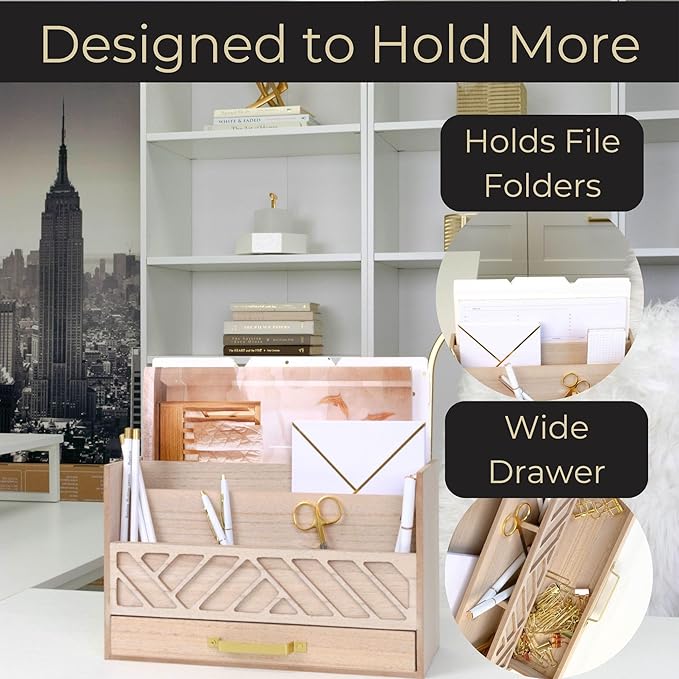 BLU MONACO | Wooden Mail Organizer - Image 4