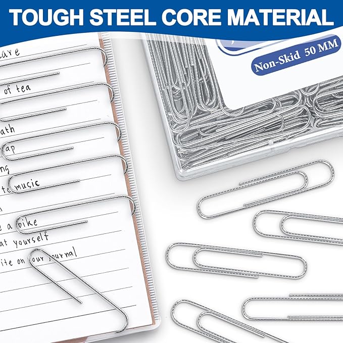 Jumbo Paper Clips Non-Skid, 1000 Large Paper Clips 10 Boxes of 100 Each - Image 3