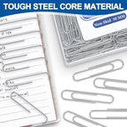 Jumbo Paper Clips Non-Skid, 1000 Large Paper Clips 10 Boxes of 100 Each - Image 3