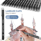 YISAN Black Drawing Art Pens, Micro Fineliner Manga Pens, Calligraphy Pens - Image 3