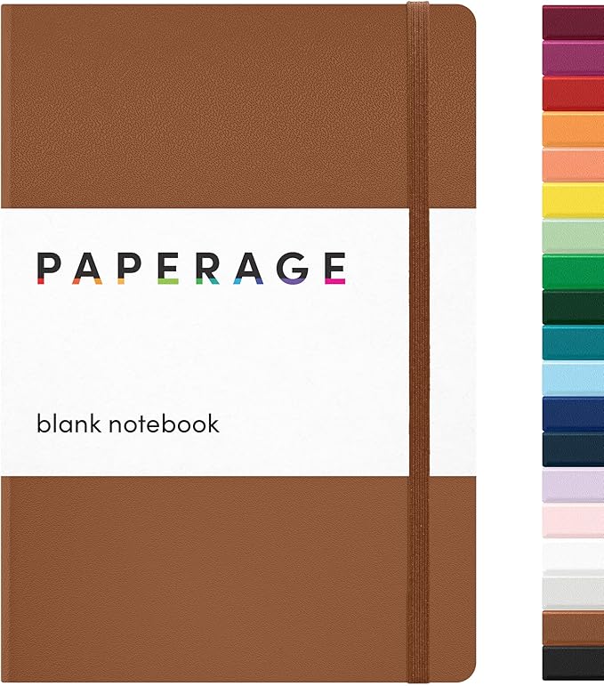 PAPERAGE Blank Journal Notebook, 160 Pages, Medium 5.6 inches x 8 inches by PAPERAGE
