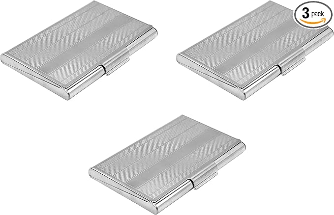 Stephanie Imports Set of 3 Slim & Minimalist Metal Business Card Holder Unisex by Stephanie+Imports