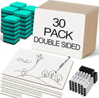 30 Pack Small White Boards, Teacher School, Include 30 Markers, 30 Erasers by Unknown