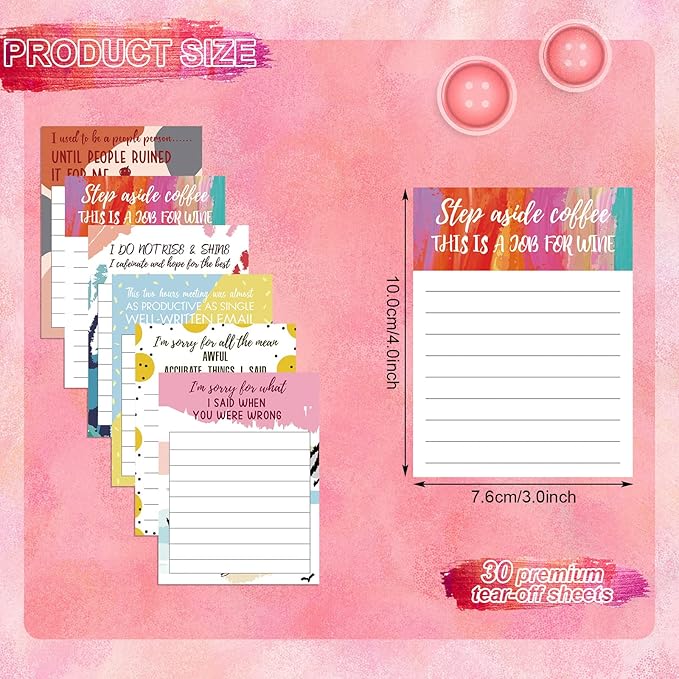 Funny Notepads with Sayings Sticky Funny Office Supplies to Do List Sarcastic - Image 2