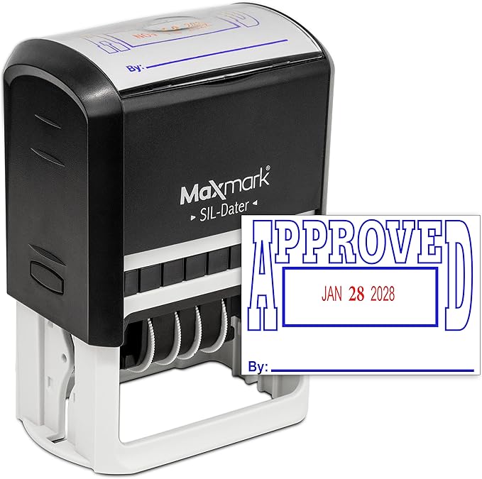 MaxMark Large Self-Inking Rubber Date Office Stamp by Maxmark