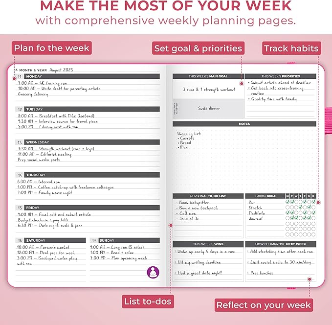 Clever Fox Planner Large – Undated Weekly & Monthly Planner - Image 6