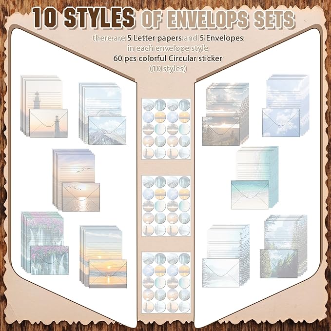 TaoBary 160 Pcs Stationery Paper Set 50 Double Sided Stationery Papers - Image 2