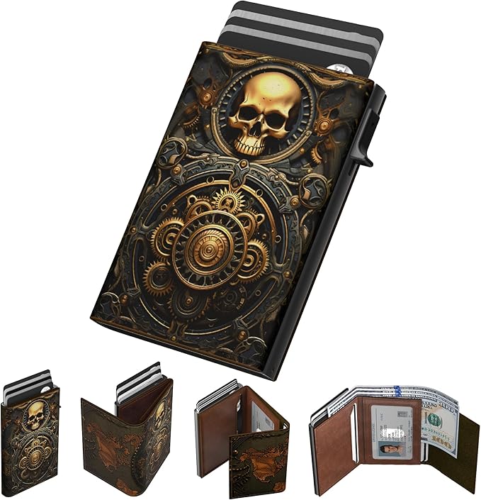 typecase Mens Wallet Card Holder: Pop Up Aluminum Case, Carbon Fiber Leather by typecase