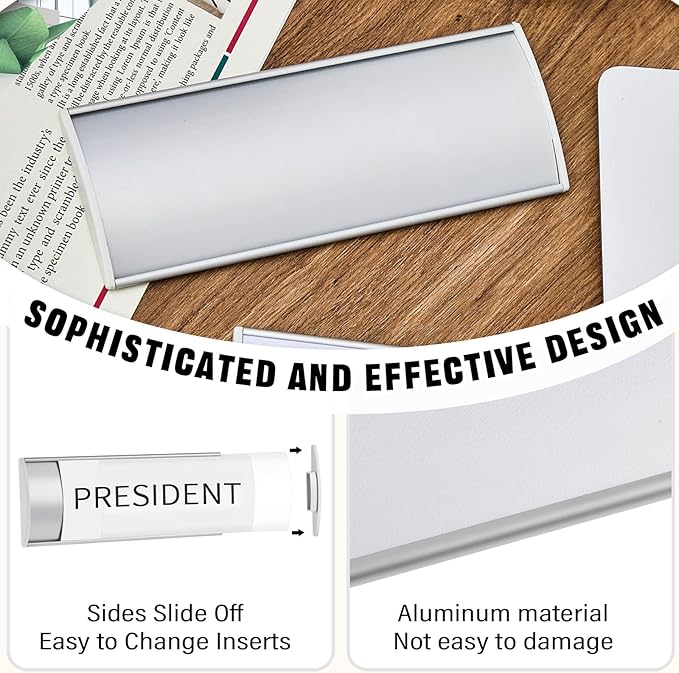 Therwen 6 Pcs Aluminum Office Name Plate Holder - Image 3