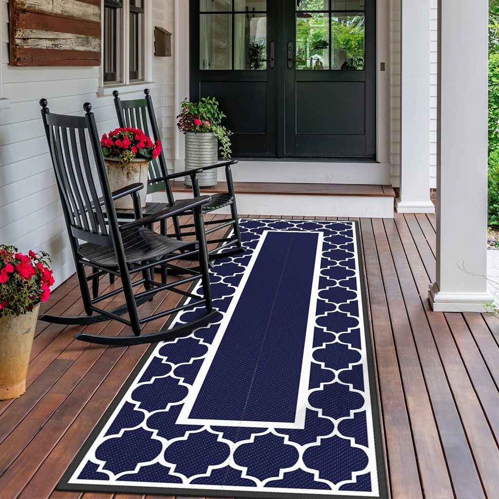 genimo outdoor rug, waterproof plastic runner rugs, 2.5'x8', close-up detail