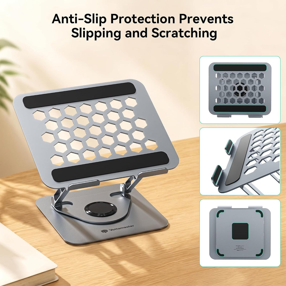 Yottamaster Adjustable Laptop Stand, 360° Rotating Aluminum Desk Stand