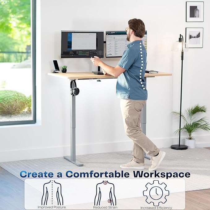 VIVO Electric 60 x 30 in Standing Desk, Memory Height Adjustment, 1B Series - Image 4