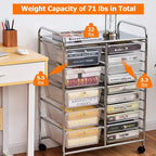 GLACER 15 Drawers Rolling Cart, Storage Cart - Image 5