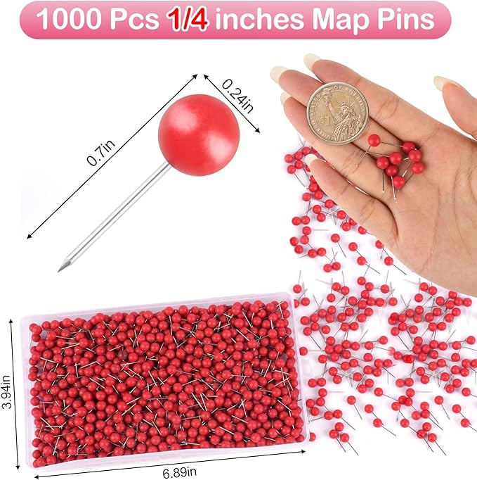 1000 Pcs Multi-Color Push Pins, Map Pins - Image 2