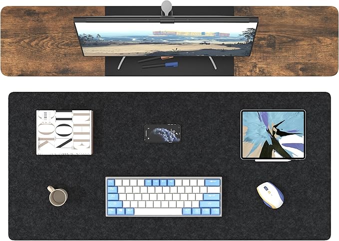 DAWNTREES Non-Slip Felt Desk Mat, 35.5 x 15.7 Inches Large Desk Pad Protector - Image 5
