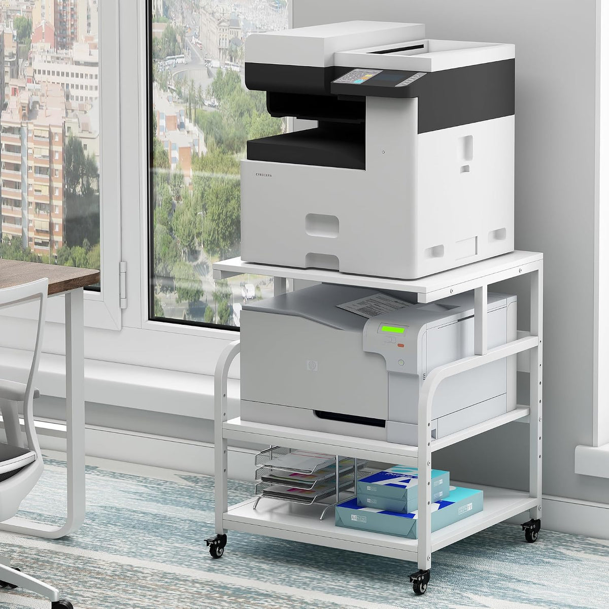 Fannova Printer Stand, 25.6" x 23.6" x 30.9" Extra Large Printer Table