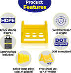 24 Pack Edge Corner Protector With Carrying Case for Flatbed Cargo Load Truck Shipping - 4'' x 6'' Winch Ratchet Straps Plastic Protectors Yellow
