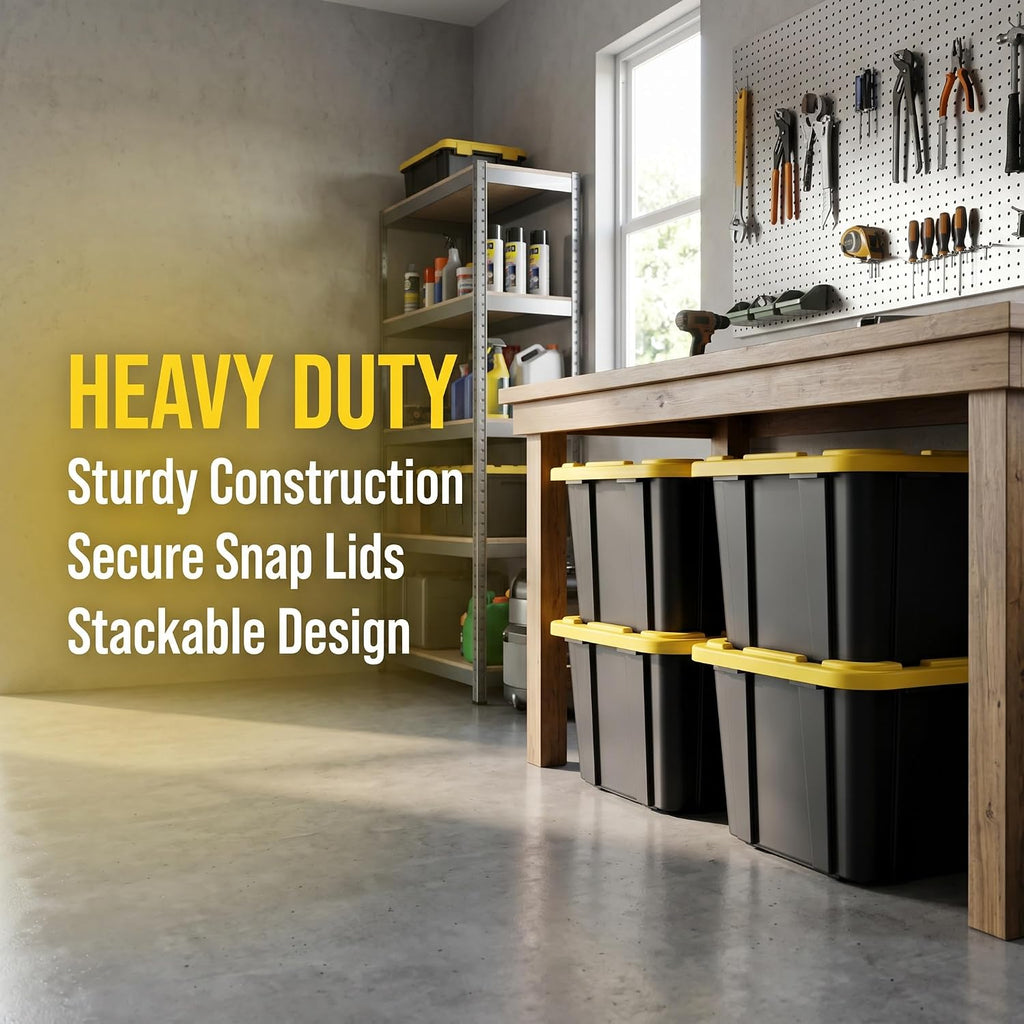 27 gallon heavy duty storage bins with snap, package contents