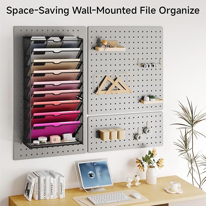 Lavatino 10-Tier Hanging Wall File Folders Organizer - Image 5