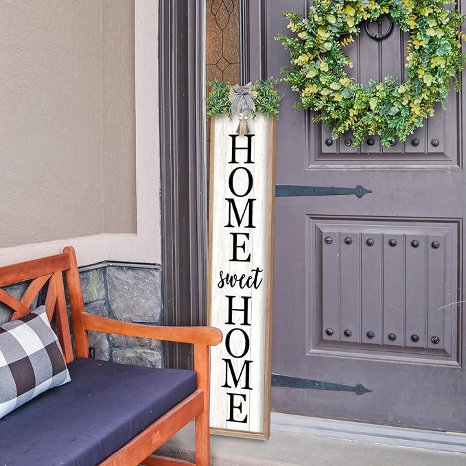 LuZhiQiang Welcome Sign for Front Porch Outdoor Home Sweet Home, Rustic Outside - Image 7
