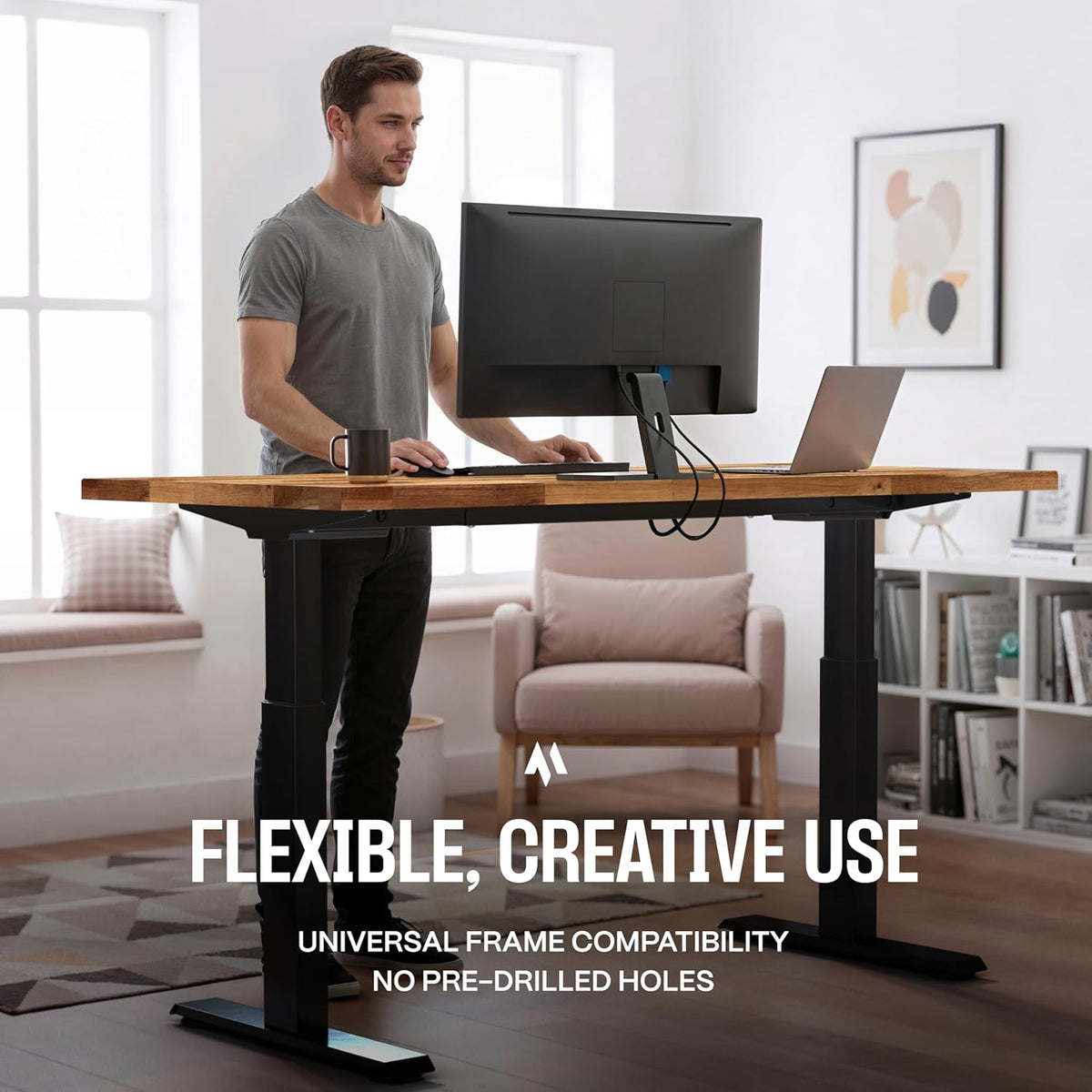 COREMINDED Solid Wood Desk Table Top – Pre-Finished 1.2” Thick Tabletop - Uni...