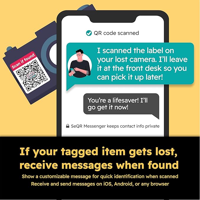 Lost Item QR Code Stickers | Customizable QR Code Labels - Image 3
