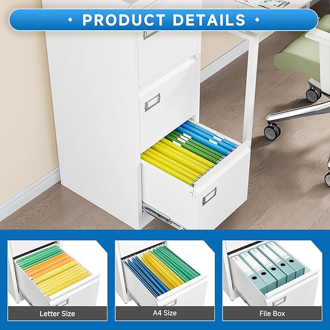 BYNSOE 3 Drawer File Cabinet - Image 7