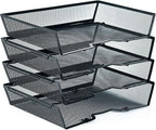 SETTFRFE 4 Tier Metal Mesh Desk Organizer-Stackable Letter Trays - Image 9